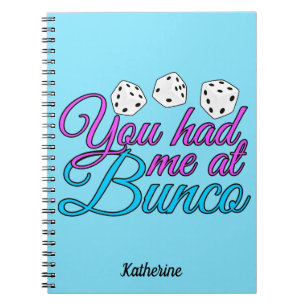 Cute Bunco Game Night Blue Personalised Notebook