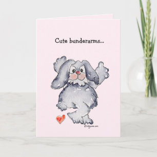 Cute Bunderarms Cartoon Rabbit Love Holiday Card