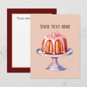 Cute Bundt cake add message  Card