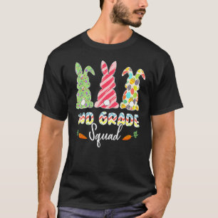Cute Bunnies 2nd Grade Teacher Squad Easter Day Ti T-Shirt