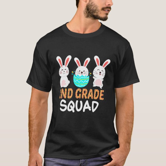 Cute Bunnies 2Nd Grade Teacher Squad Easter Day Ti T-Shirt (Front)