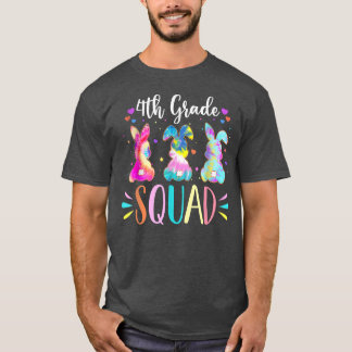 Cute Bunnies 4th Grade Teacher Squad Easter Day Ti T-Shirt