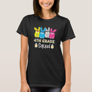 Cute Bunnies 4th Grade Teachers Students Squad Eas T-Shirt