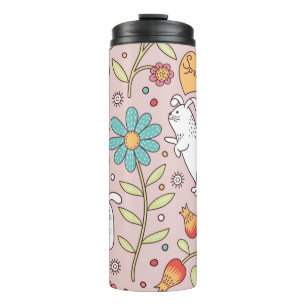 Cute Bunnies: Adorable Seamless Charm. Thermal Tumbler
