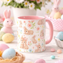 Cute Bunnies and Flowers Pattern