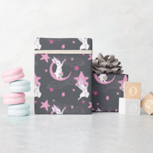Cute Bunnies and Stars   Wrapping Paper