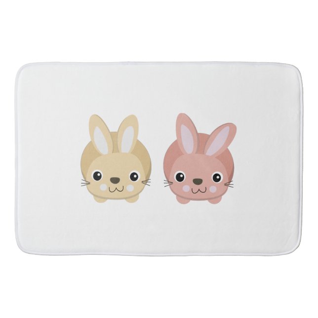 Cute Bunnies Bath Mat (Front)