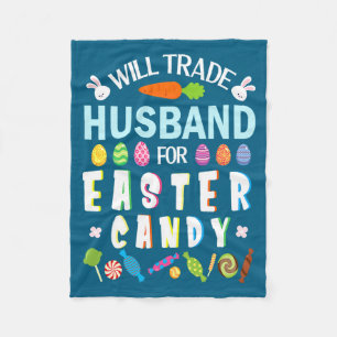 Cute Bunnies Face Will Trade Husband Fleece Blanket