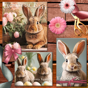 Cute Bunnies Happy Easter Wrapping Paper Sheet