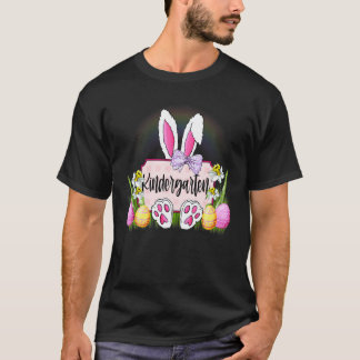 Cute Bunnies Kindergarten Teacher Squad Happy East T-Shirt