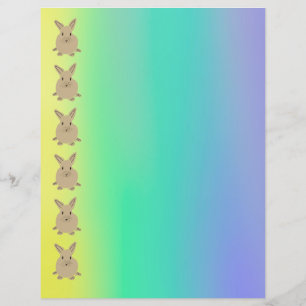 Cute Bunnies on Rainbow Background Scrapbook paper