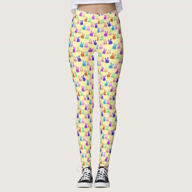 Cute Bunnies Pattern Leggings (Front)