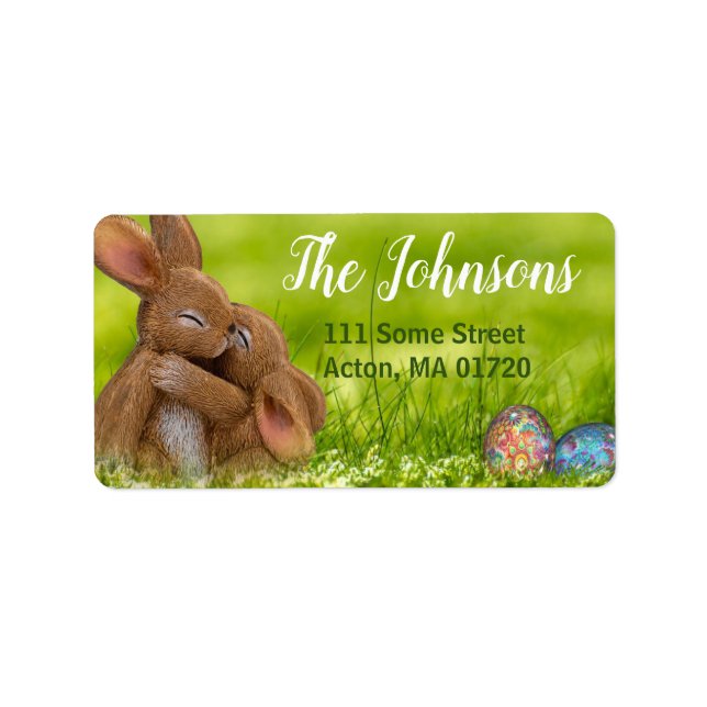 Cute Bunnies Personalised Easter Address Labels (Front)