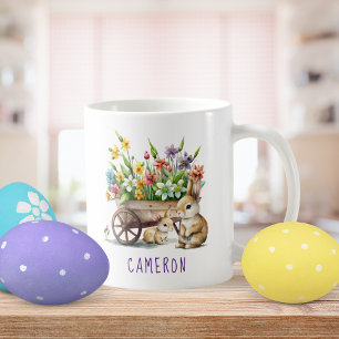 Cute Bunnies Personalised Easter Coffee Mug