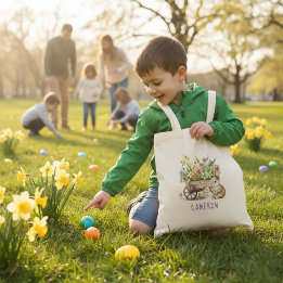 Cute Bunnies Personalised Easter Tote Bag