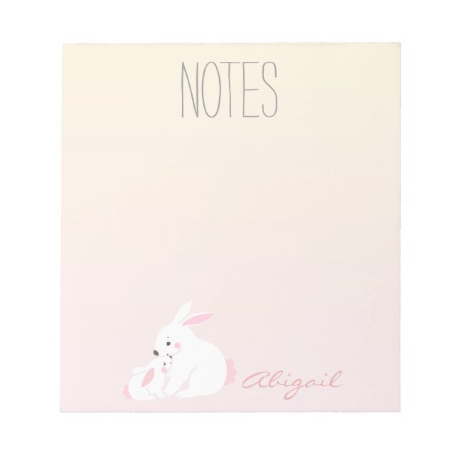 Cute bunnies | Personalised Notepad (Front)