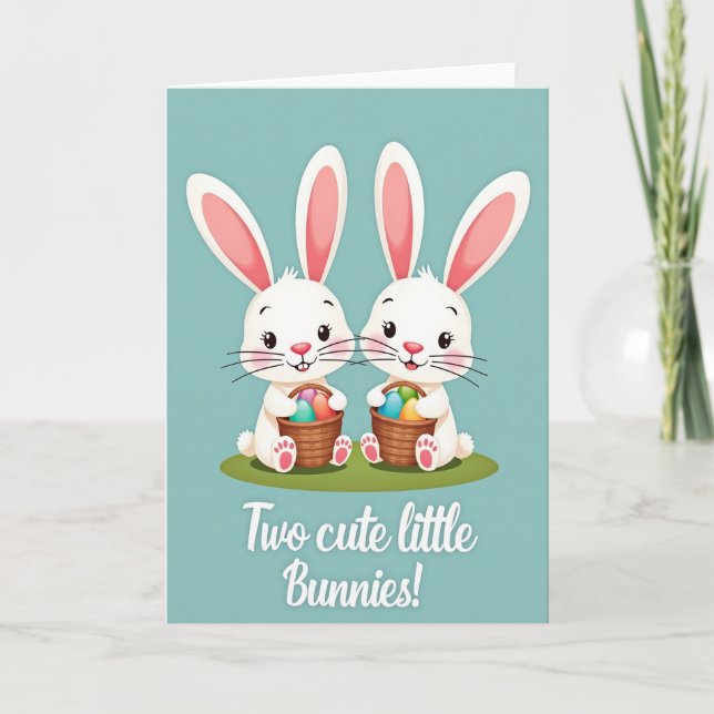Cute Bunnies Springtime Card (Front)