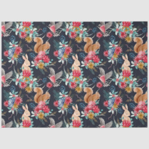 Cute Bunnies & Squirrels Christmas Tissue Paper