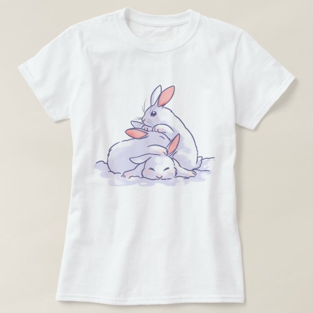 Cute Bunnies T-Shirt (Design Front)