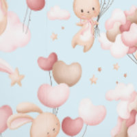 Cute bunnies with balloons