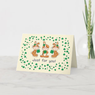 Cute Bunnies with Shamrocks St. Patrick's Day  Card