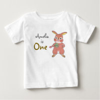 Cute Bunny 1st Birthday Baby T-Shirt