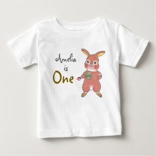 Cute Bunny 1st Birthday Baby T-Shirt