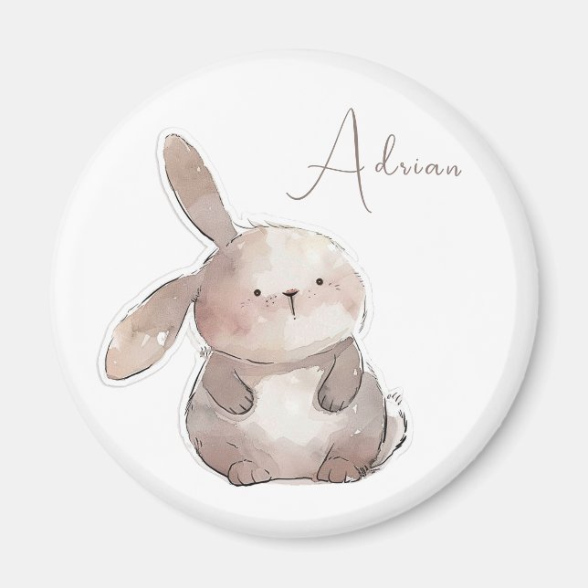 Cute bunny 2, personalised magnet (Front)
