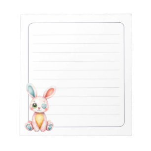 Cute Bunny 5.5 x 6 Rabbit Stationery Gift Lined Notepad
