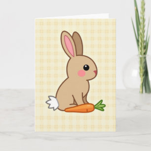 Cute Bunny And Carrot Card