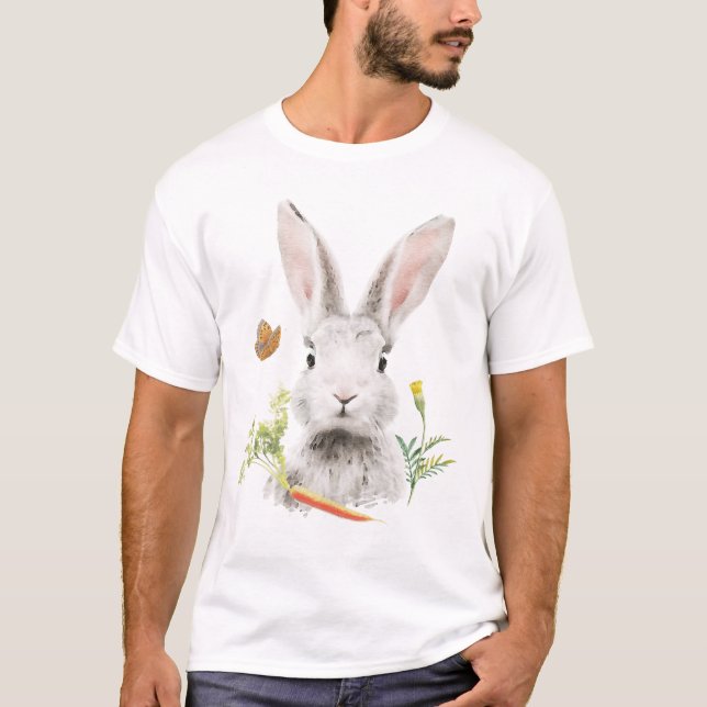 Cute Bunny and carrot T-Shirt (Front)