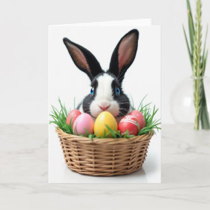 Cute Bunny And Eggs Spring Card