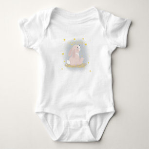 Cute Bunny and gold stars. Baby Bodysuit