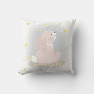Cute Bunny and gold stars. Cushion