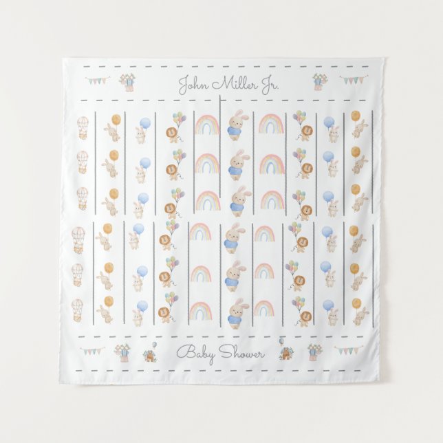 Cute bunny animals pastel tapestry (Front)