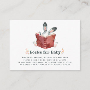 Cute Bunny Autumn - Fall Baby Shower Book Request Enclosure Card