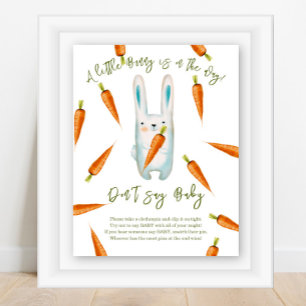 Cute bunny baby shower - Don't say baby Poster