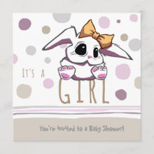 Cute Bunny Baby Shower Invitation