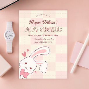 Cute bunny baby shower invitation