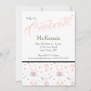 Cute Bunny Baby Shower Invitations