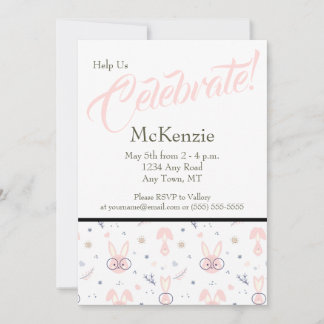 Cute Bunny Baby Shower Invitations