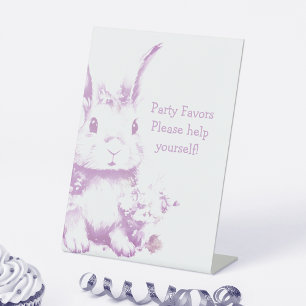 Cute Bunny Baby Shower Pedestal Sign