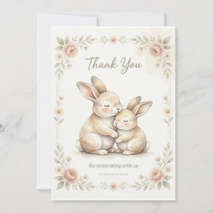Cute Bunny Baby Shower Thank You Card