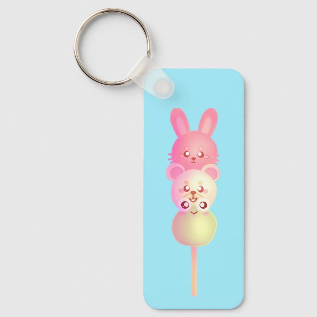 Cute Bunny, Bear And Frog Dango Key Ring (Front)