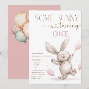 Cute Bunny Birthday Invitation