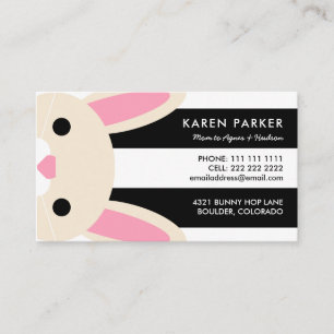Cute Bunny Black Stripes Mummy Card