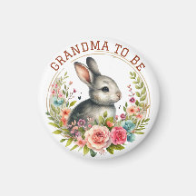 Cute Bunny Blossom Grandma To Be Announcement