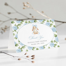 Cute Bunny, Blue Bow, Blue Flowers, Baby Shower