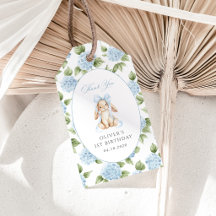 Cute Bunny, Blue Bow, Blue Flowers, First Birthday
