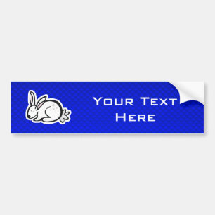 Cute Bunny; Blue Bumper Sticker